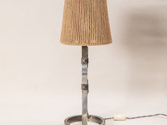 1950s Iron & Jute Table Lamp
