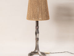 1950s Iron & Jute Table Lamp
