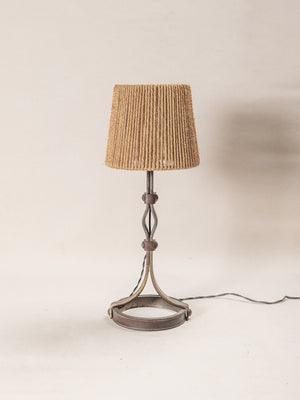1950s Iron & Jute Table Lamp