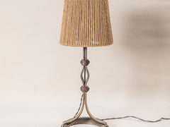 1950s Iron & Jute Table Lamp
