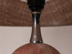 1970s Pink Travertine Table Lamp by Philippe Barbier