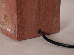 1970s Pink Travertine Table Lamp by Philippe Barbier