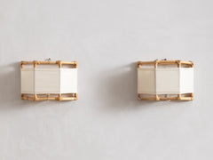 1960s Bamboo and Canvas Sconce