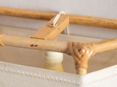 1960s Bamboo and Canvas Sconce