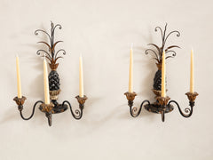1960s Gilded Pineapple Wall Sconce