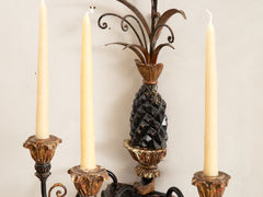 1960s Gilded Pineapple Wall Sconce