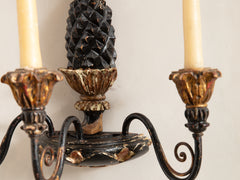 1960s Gilded Pineapple Wall Sconce