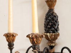 1960s Gilded Pineapple Wall Sconce