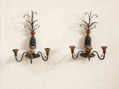 1960s Gilded Pineapple Wall Sconce