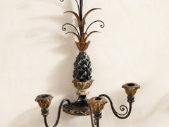 1960s Gilded Pineapple Wall Sconce