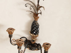 1960s Gilded Pineapple Wall Sconce