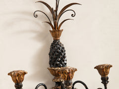 1960s Gilded Pineapple Wall Sconce