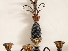 1960s Gilded Pineapple Wall Sconce