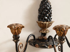 1960s Gilded Pineapple Wall Sconce