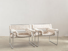 Wassily Chair with Sheepskin Upholstery, Dublin Bay