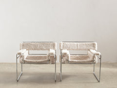 Wassily Chair with Sheepskin Upholstery, Dublin Bay