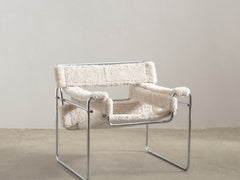 Wassily Chair with Sheepskin Upholstery, Dublin Bay