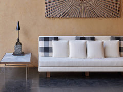 Conical Metal and Stone Lamp