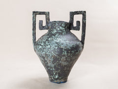Blue speckle Greek Handle Urn