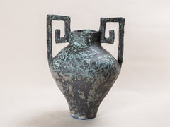 Blue speckle Greek Handle Urn