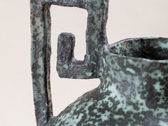 Blue speckle Greek Handle Urn