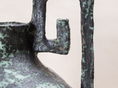 Blue speckle Greek Handle Urn