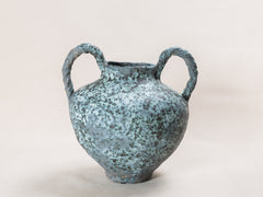 Blue Speckle Rope Handle Urn