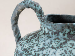 Blue Speckle Rope Handle Urn