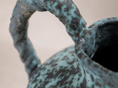 Blue Speckle Rope Handle Urn