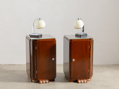 1920s Pair of Art Deco Rosewood & Ebony Bedside Tables