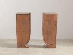 Pair of 1930s French Burl Bedside Tables