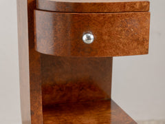 Pair of 1930s French Burl Bedside Tables