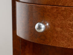 Pair of 1930s French Burl Bedside Tables