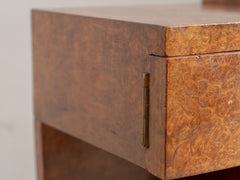 Pair of 1930s French Burl Bedside Tables