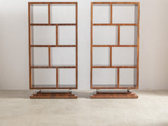 1980s French Art Deco Mahogany Bookshelf