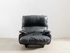 Marsala Leather Armchair with Ottoman