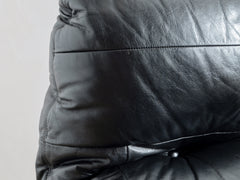 Marsala Leather Armchair with Ottoman