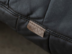 Marsala Leather Armchair with Ottoman