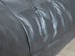 Marsala Leather Armchair with Ottoman