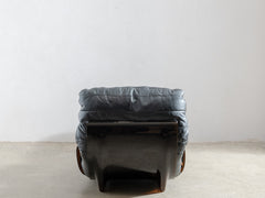 Marsala Leather Armchair with Ottoman