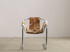 Chrome Cantilever Armchair in Cowhide