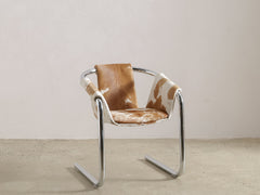 Chrome Cantilever Armchair in Cowhide