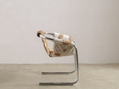 Chrome Cantilever Armchair in Cowhide