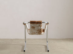Chrome Cantilever Armchair in Cowhide