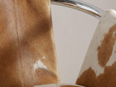 Chrome Cantilever Armchair in Cowhide