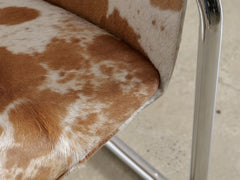 Chrome Cantilever Armchair in Cowhide