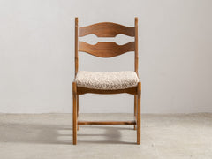 1960s French Brutalist Razorback Dining Chair in Oak