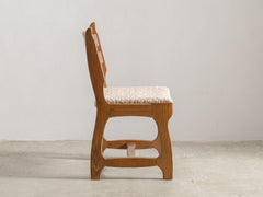 1960s French Brutalist Razorback Dining Chair in Oak
