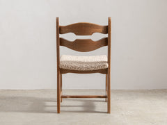 1960s French Brutalist Razorback Dining Chair in Oak