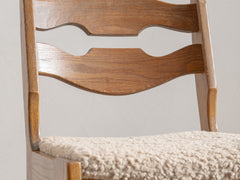1960s French Brutalist Razorback Dining Chair in Oak